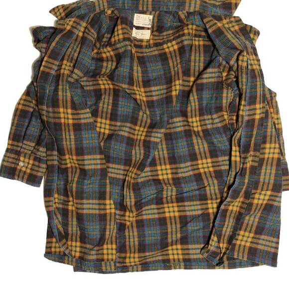 L.L. Bean 1950's Swiss Made Western Flannel Cotton Wool Button Down Shirt Sz L - Picture 6 of 13